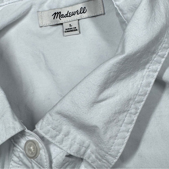 Madewell Women’s White Signature Poplin Short-Sleeve Button-Down Shirt Large - Picture 14 of 16